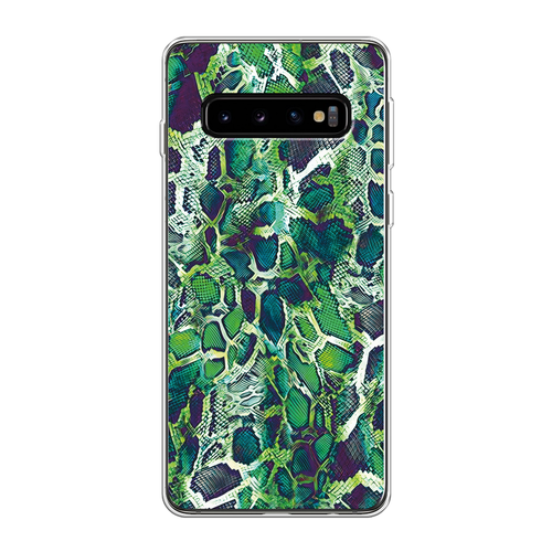 Силиконовый чехол на Samsung Galaxy S10 / Самсунг Галакси S10 Зеленая кожа змеи силиконовый чехол зеленая кожа змеи на samsung galaxy m62 самсунг галакси m62