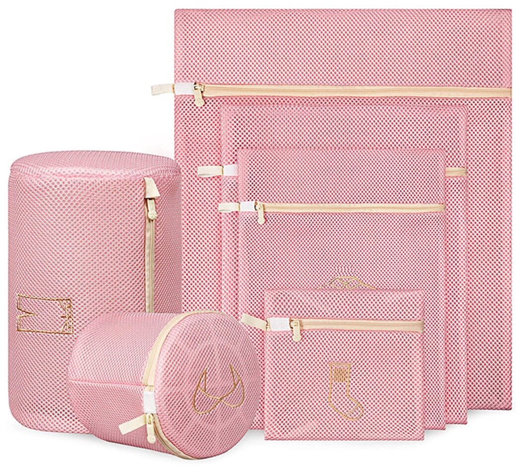 Набор мешков для стирки 6 в 1, цвет розовый, BloomingHome accents. BH-BAG-01 - фотография № 10