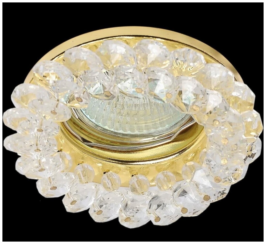 фото Светильник потолочный для натяжных потолков Reluce 01712-9.0-001MN MR16 G5.3 с декоративными хрусталиками