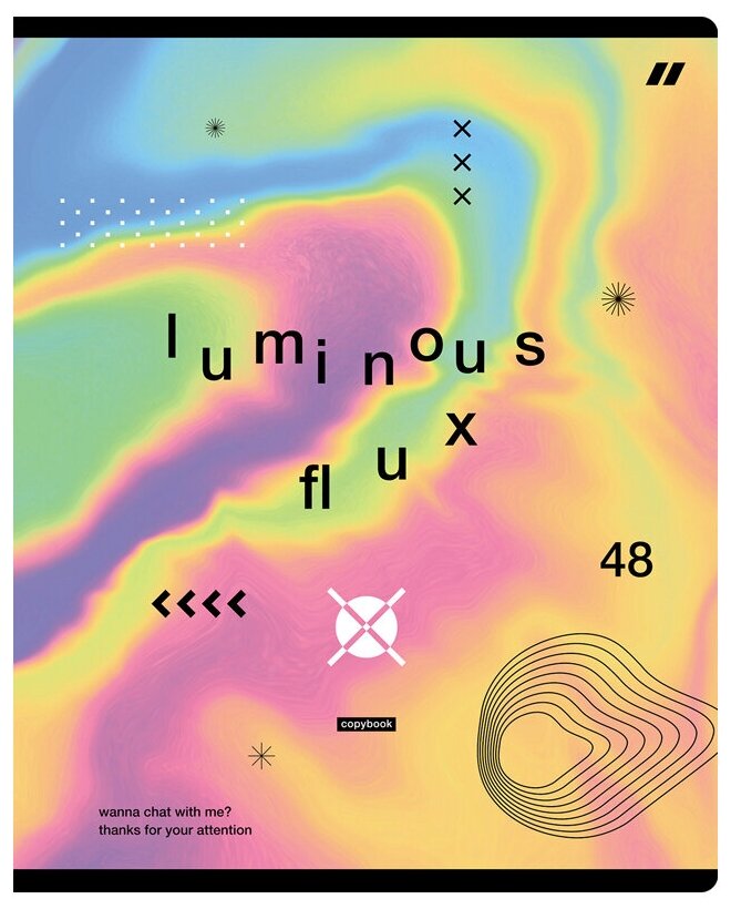 BG Тетрадь Luminous flux Т5ск48_лг 11076, линейка, 48 л., 4 шт., микс