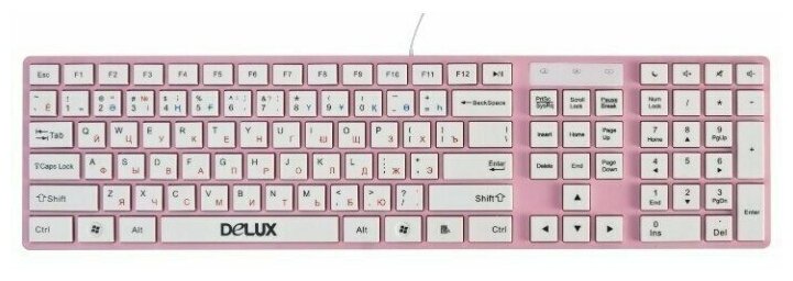 Клавиатура Delux K1000 Pink/White