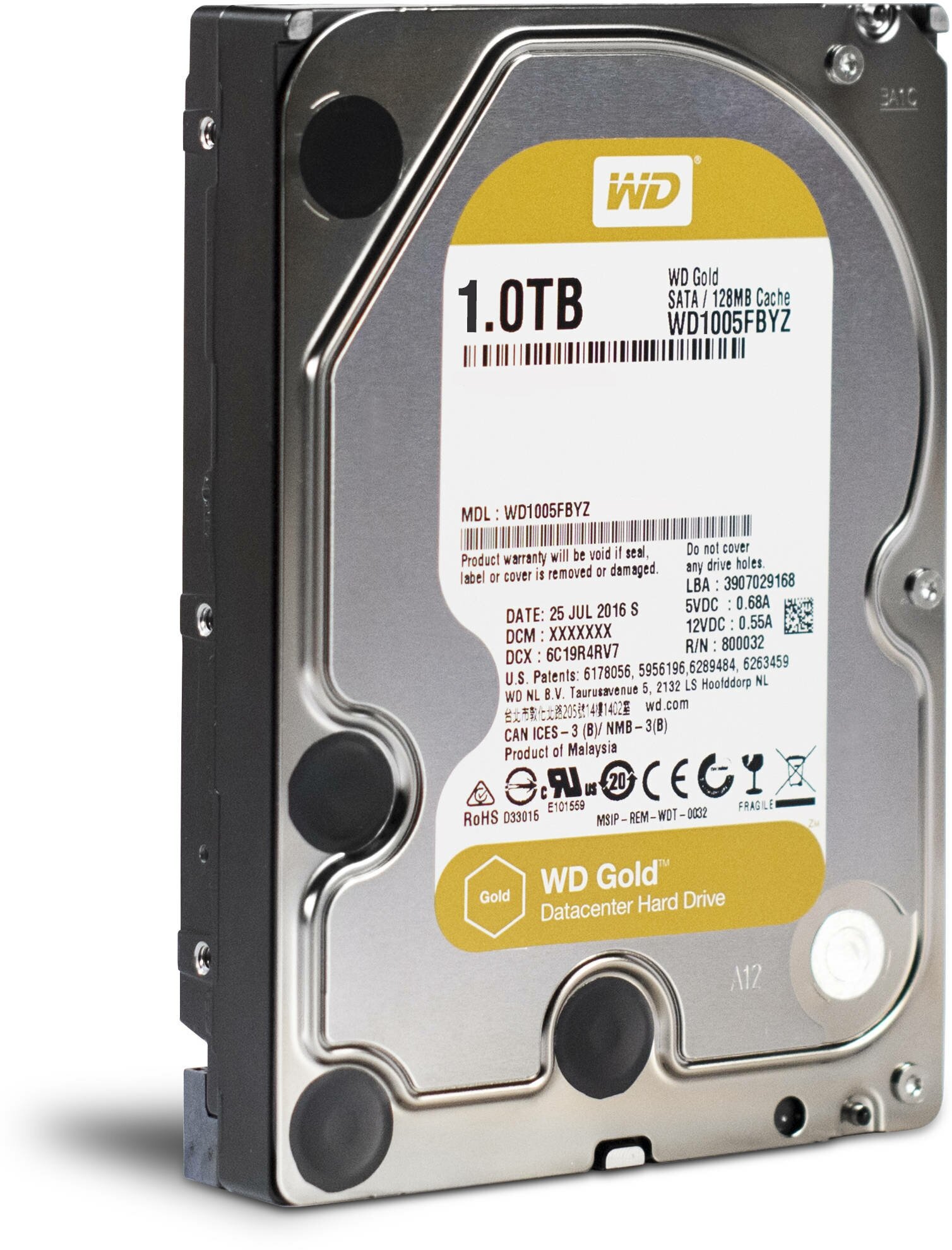 Жесткий диск 3.5" 1Tb 7200rpm 128Mb cache Western Digital Gold SATA WD1005FBYZ - фото №20