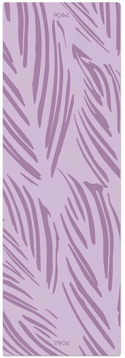 Профессиональный полиуретановый коврик для йоги POSA NonSlip Pro 6mm Lilac Bloom / Нескользящий йога мат POSA Yoga / Толстый спортивный гимнастический коврик 6 мм для фитнеса, пилатеса, растяжки