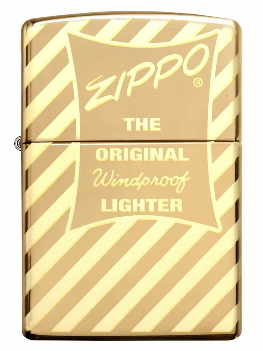 Оригинальная бензиновая зажигалка ZIPPO 49075 Vintage Zippo Box Top с покрытием High Polish Brass — фото 15