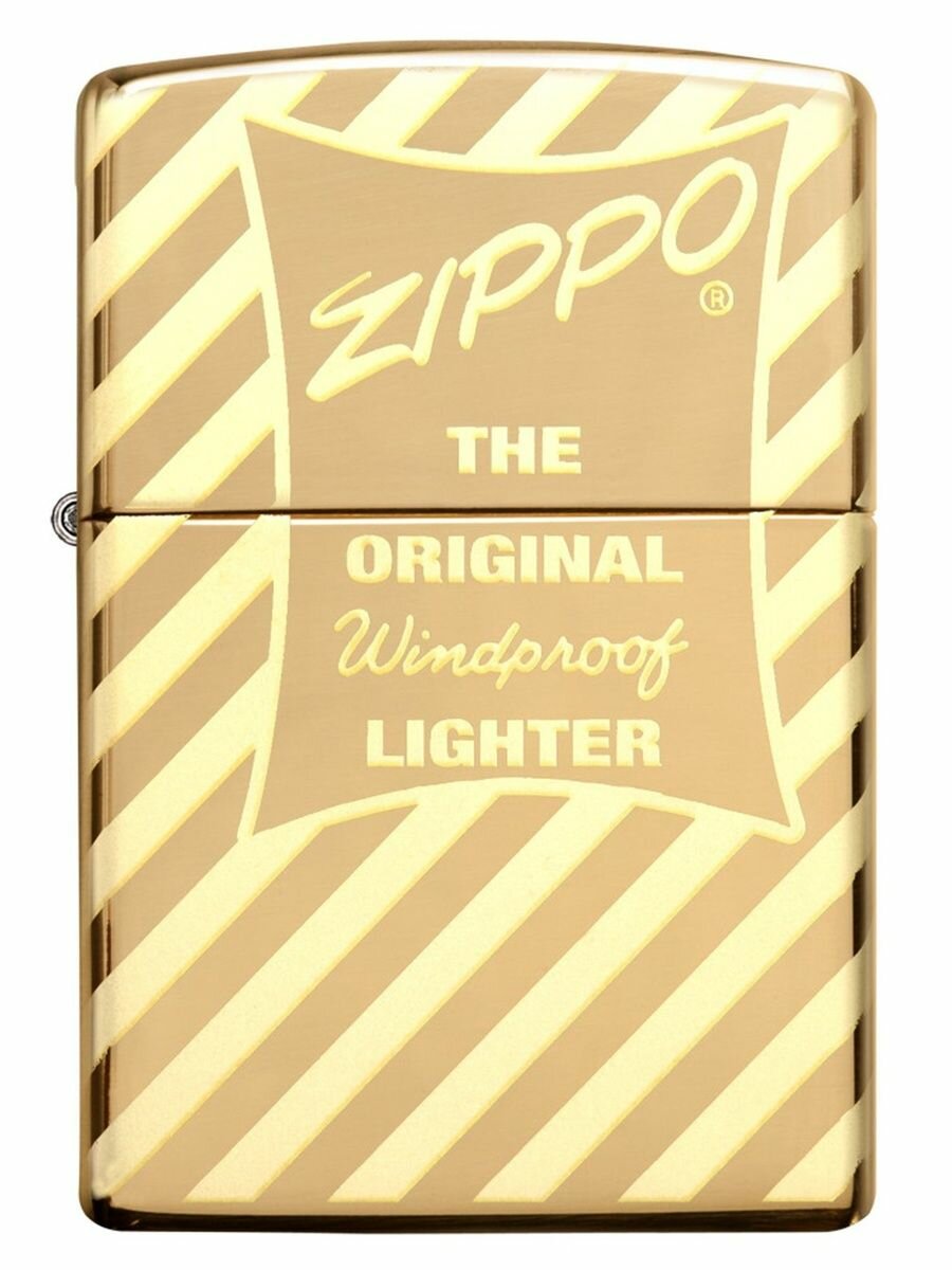 Оригинальная бензиновая зажигалка ZIPPO 49075 Vintage Zippo Box Top с покрытием High Polish Brass