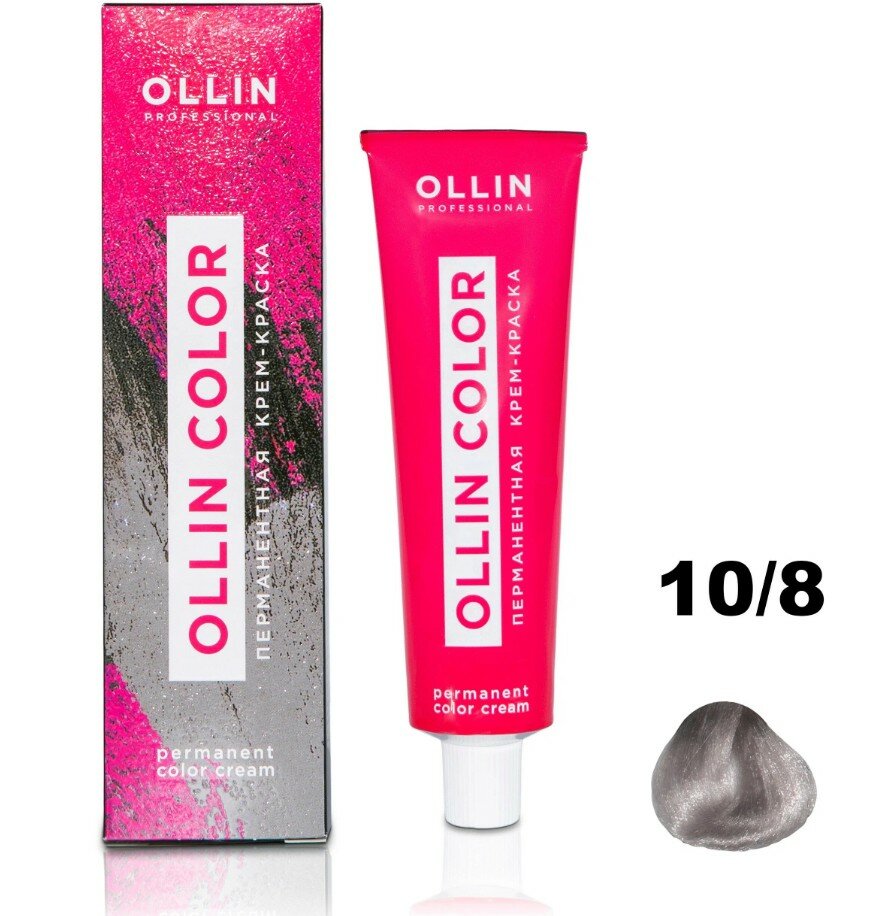 OLLIN Professional Color перманентная крем-краска для волос, 10/8 светлый блондин жемчужный, 100 мл