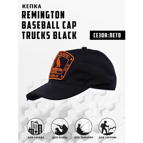 Бейсболка Remington летняя, размер ONE SIZE, черный, оранжевый