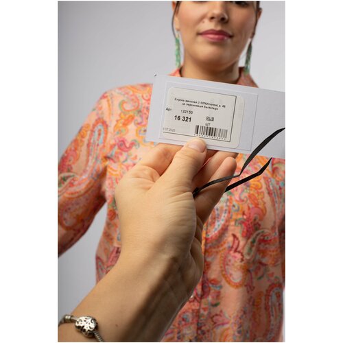 фото Блузка женская летняя, 100 % хлопок короткий рукав, рубашка на пуговицах c принтом пэйсли backstage