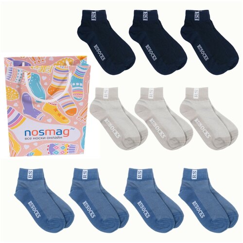 фото Набор из 10 пар детских коротких носков для (rusocks) микс 11, размер 14