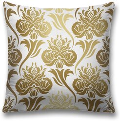 Наволочка декоративная на молнии, чехол на подушку JoyArty "Золотой цветок" 45х45 см
