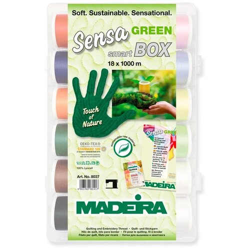 Набор ниток SensaGREEN №40 smart Box 18*1000м Madeira арт. 8037 набор ниток sensagreen 40 smart box 18 1000м madeira арт 8037