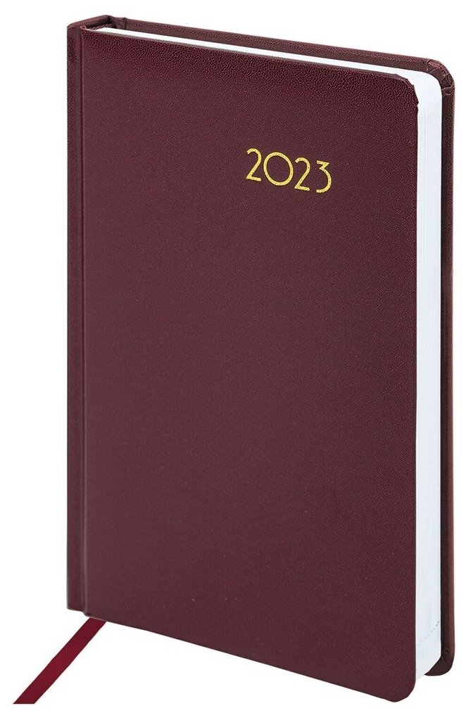 Ежедневник датированный 2023 А5 138×213 мм B-B «Select», балакрон, бордовый, 114058