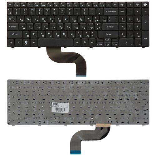 Клавиатура для ноутбука Packard Bell EasyNote TM86 TX86 NEW90 PEW91 Series Плоский Enter Черная без рамки PN MP-09B23SU-6981 663₽