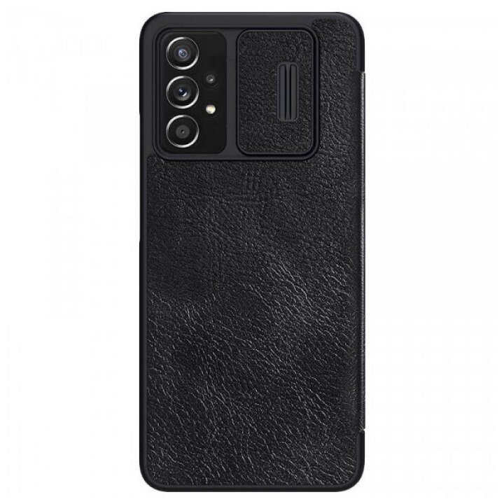 Кожаный чехол-книжка Nillkin Leather Qin Pro c защитой камеры для Samsung Galaxy A73 черный