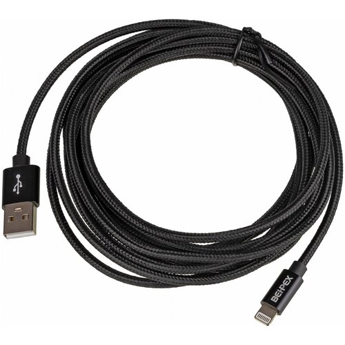 Кабель USB (m)-Lightning (m) 3м черный кабель redline loop ут000016349 usb m lightning m 1 м черный