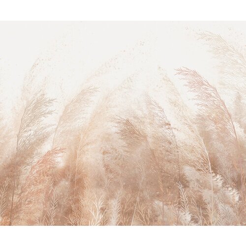 Моющиеся виниловые фотообои GrandPiK Трава на ветру фон сепия, 300х250 см