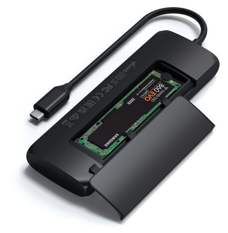 Адаптер Satechi Hybrid Multiport ST-UCHSEK USB Type-C/2*USB 3.1, USB Type-C, HDMI, чёрный