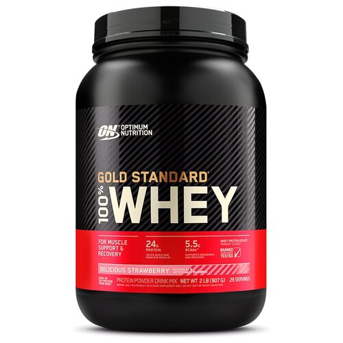 Протеин Optimum Nutrition 100% Whey Gold Standard, 907 гр., клубника