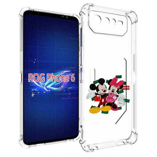 Чехол MyPads модные-микки-маус детский для Asus ROG Phone 6 задняя-панель-накладка-бампер