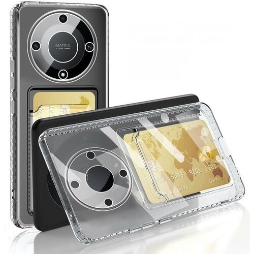 Накладка силиконовая Clear Case для Honor X9a / Honor Magic5 Lite 5G с отделением для карт прозрачная