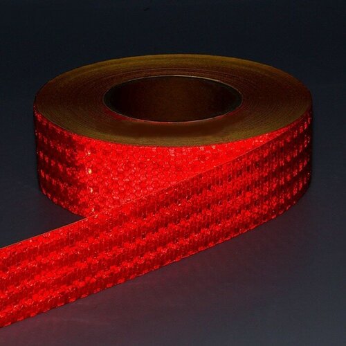 Светоотражающая лента, самоклеящаяся, красная, 5 см х 25 м светоотражающая лента со стрелками 5 см х 50 м в рулоне