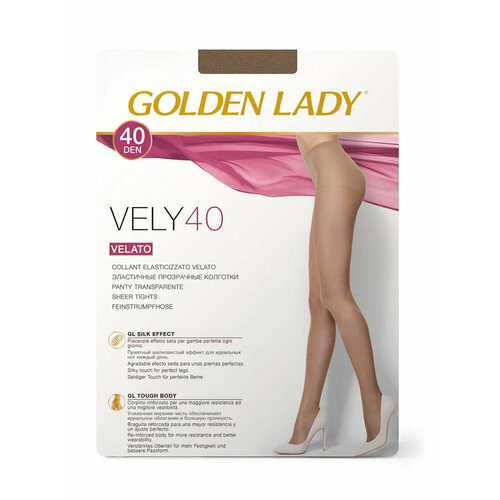 Колготки  Golden Lady GOLDENLADY_VELY40, 40 den, полуматовые, с шортиками, размер 4, бежевый