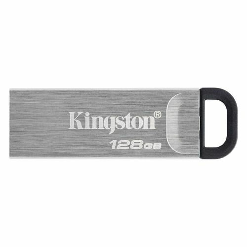 Флешка USB Kingston DataTraveler Kyson 128ГБ, USB3.1, серебристый и черный [dtkn/128gb]