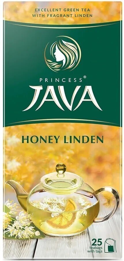 Чай зеленый Принцесса Ява, медовая липа, 4 упаковки по 25 пакетиков - фотография № 5