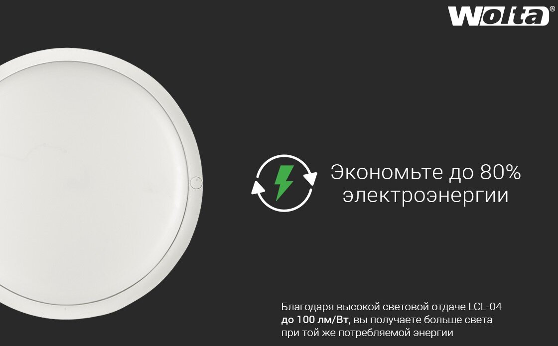 Светодиодный светильник WOLTA LCL04-18W-R21-4K-SM 18Вт 4000К IP65 с датчиком - фотография № 6