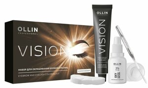 OLLIN Professional Набор для окрашивания бровей и ресниц Vision, коричневый, 20 мл