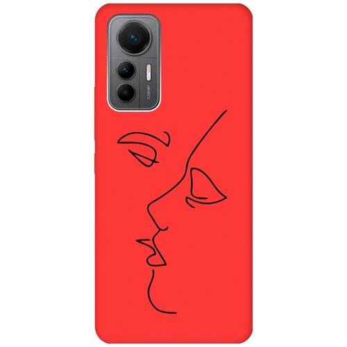 Матовый чехол Faces для Xiaomi 12 Lite / Сяоми 12 Лайт с 3D эффектом красный матовый чехол heart для xiaomi 12 lite сяоми 12 лайт с 3d эффектом красный