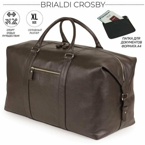 Кожаная дорожно-спортивная сумка BRIALDI Crosby BR32083OH relief brown