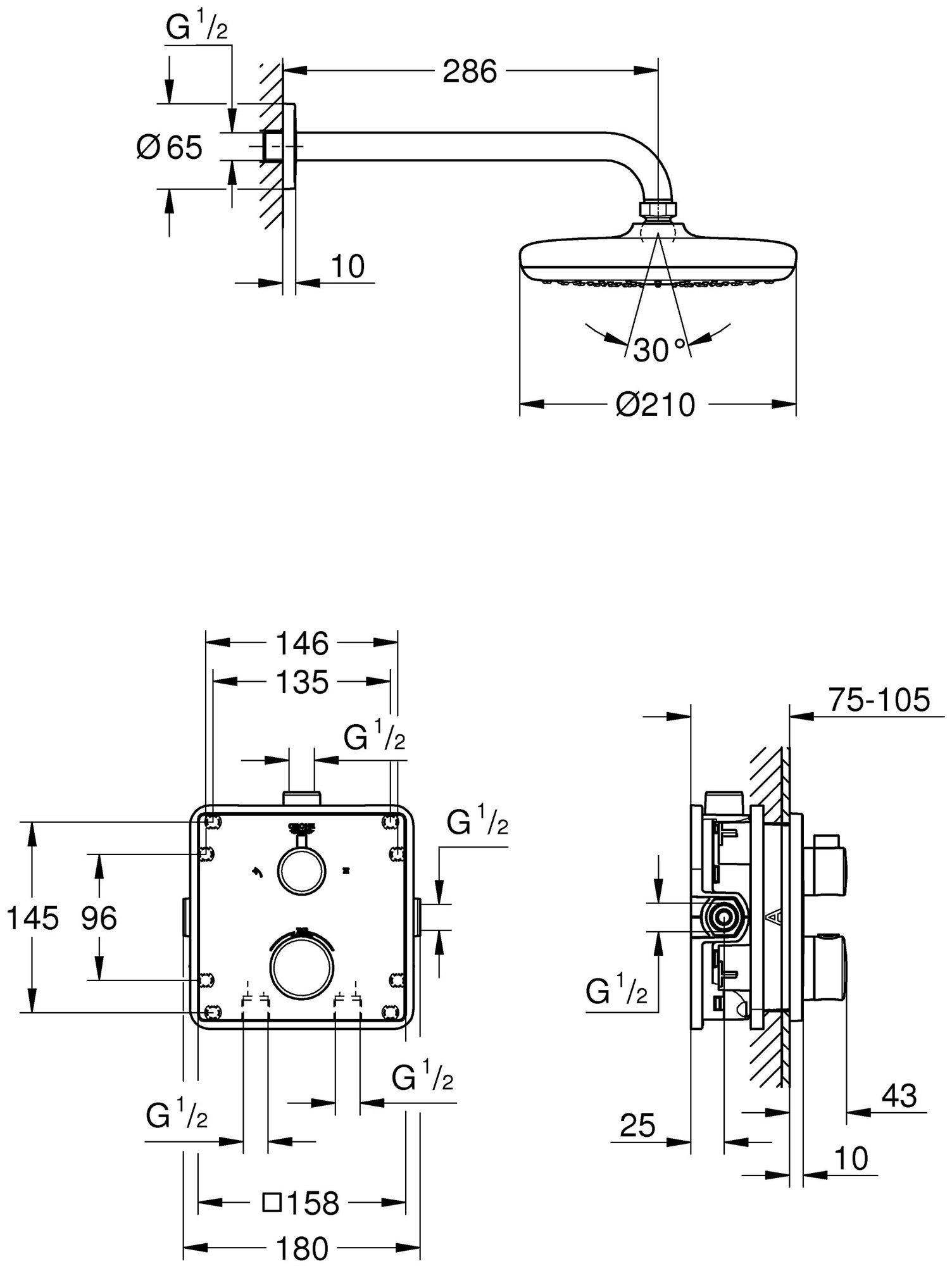 Душевой комплект Grohe Grohtherm 34728000, хром хром - фотография № 4