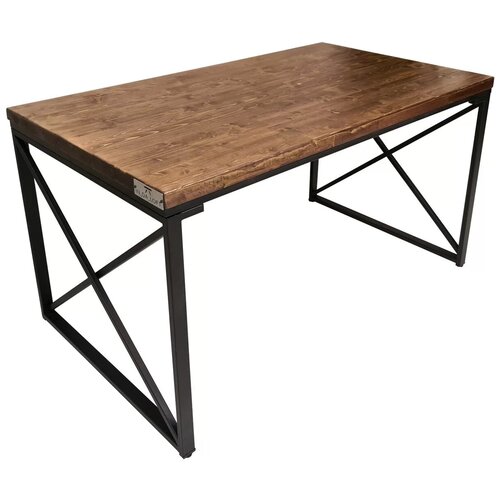 Стол обеденный из массива дерева и металла кухонный письменный в стиле Лофт IN_DA_LOFT 140*80*75 (В) см