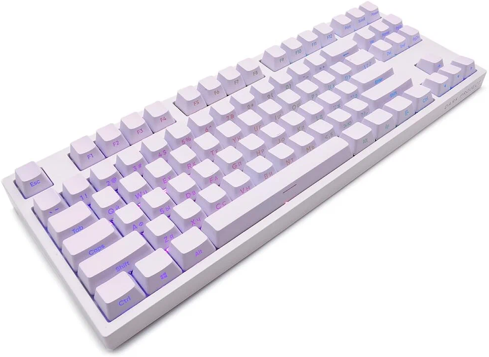 Игровая клавиатура Dark Project KD87A Optical USB Gateron Brown, белый, русская