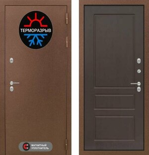 Входная дверь Labirint Термо Магнит 03 "Орех премиум" 880x2050, открывание левое