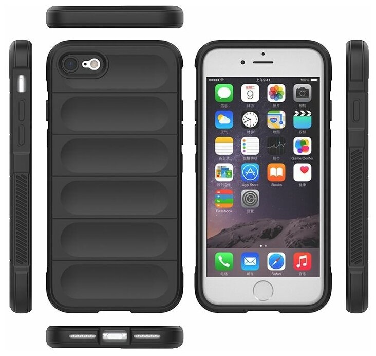 Противоударный чехол Flexible Case для iPhone SE 2020 / SE 2022 черный