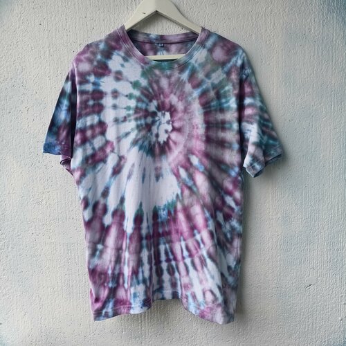 фото Футболка оверсайз, хлопок, размер xxl, мультиколор venus tie-dye