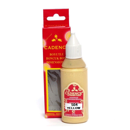 Краска акриловая контурная Cadence Dimensional Opaque Paint, 50 ml. Yellow-504