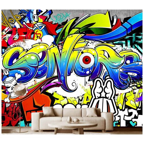Фотообои на стену детские Модный Дом Яркое граффити 350x290 см (ШxВ)