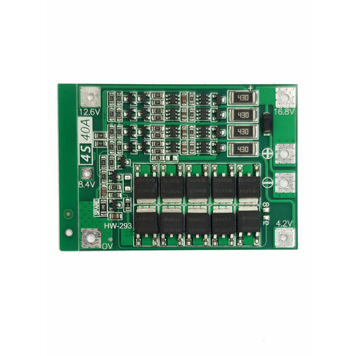 Плата защиты батареи с балансировкой BMS PCM для li-ion 4S 40A 16.8В 18650 bms плата контроля защиты 3шт для li ion аккумуляторов 18650 16v 8a 4s