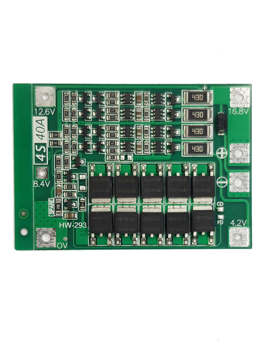 Плата защиты батареи с балансировкой BMS PCM для li-ion 4S 40A 16.8В 18650