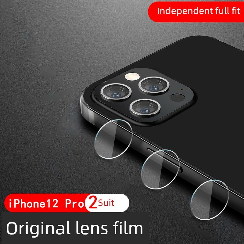 Защитная пленка из сапфира для объектива iPhone 12 Pro, раздельная конструкция, 2 комплекта в комплекте для двойной