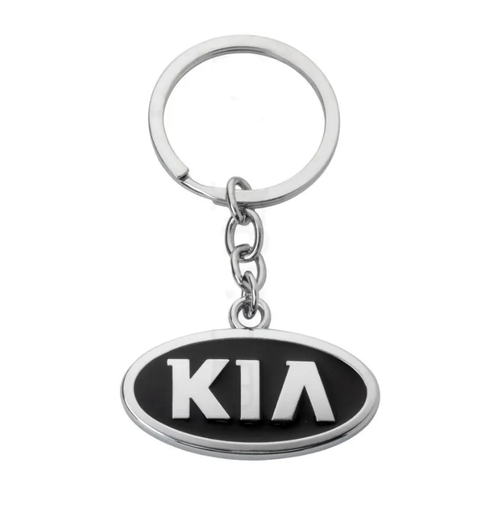 Брелок KIA, гладкая фактура, Kia, серебряный, черный