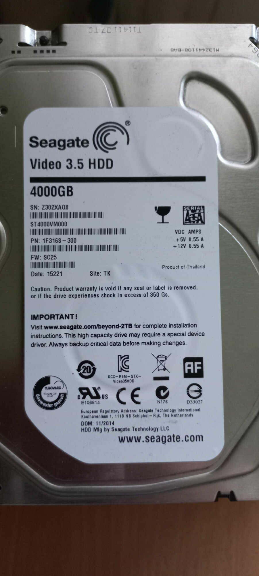 Внутренний жесткий диск Seagate ST4000VM000 4 Тб