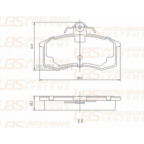 UBS B1105001 Тормозные колодки для LADA SAMARA/110-115/KALINA/PRIORA/GRANTA/DATSUN on-Do/mi-Do перед.