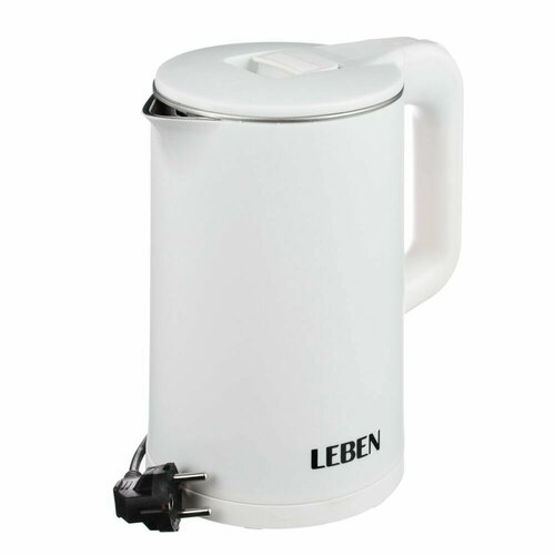 электрический чайник smarter ikettle 3 light gray LEBEN Чайник электрический 1,7л, 1850Вт, скрытый нагр. элемент, белый пластик.