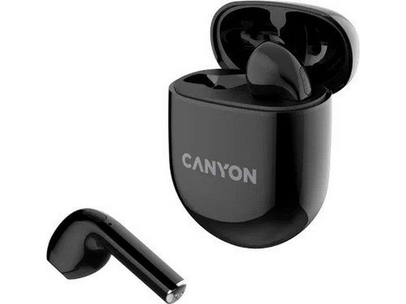 Наушники беспроводные Canyon с микрофоном, soft touch силиконовый чехол с карбином, BT, аккумулятор в наушниках 30 мАч*2+чехол для зарядки 400 м - фото №11