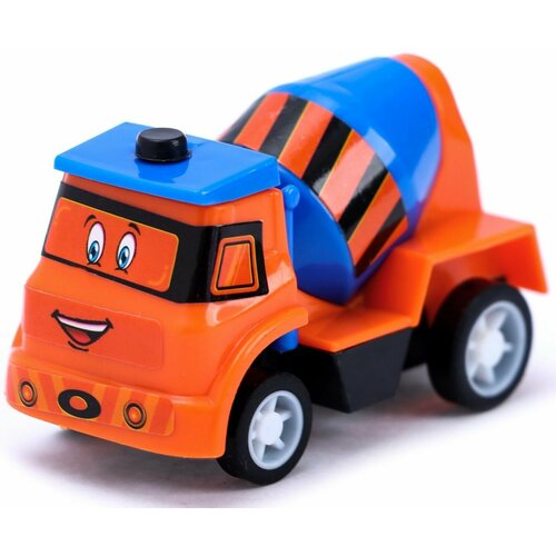 Инерционная машинка Забавная стройтехника с глазками, пластиковый игрушечный автомобиль, детская игрушка с инерционным механизмом, микс инерционная машинка техно пластиковый игрушечный автомобиль детская игрушка с инерционным механизмом микс