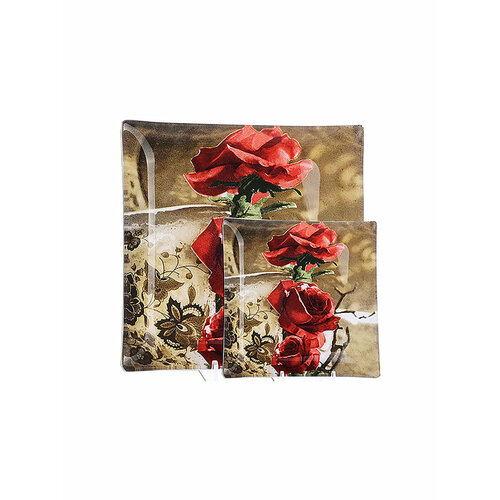 Набор тарелок 7 шт Аркофам, стеклянные, квадратные